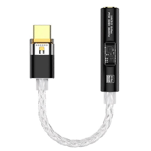 BA23 USB Typ C till 3,5 mm Jack Adapter Hörlursförstärkare Dekoder A