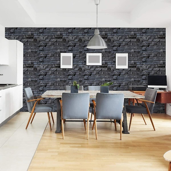 Självhäftande vulkanisk stenpanel kakeldekaler - Material väggdekaler 70 x 77 cm - 1 styck