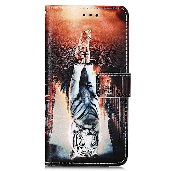 Til Samsung Galaxy A54 5g PU Læder Wallet Stand Telefon Cover Fuld Dækning Indre TPU Cover Zekai Kat og Tiger