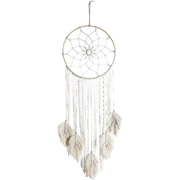 Boho Dreamcatcher - Stor Håndlavet Blonder med Kvaster - Soveværelse/Vægdekoration, Bomuldsvævet Gobelin