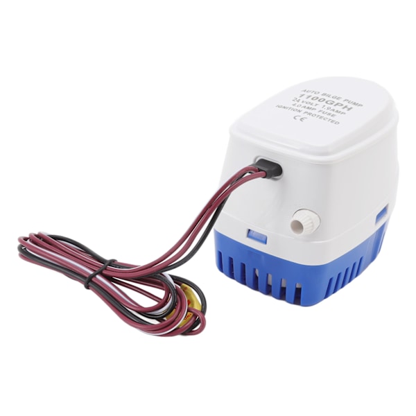 Elektrisk DC vannpumpe flytbryter automatisk lensepumpe mikro nedsenkbar pumpe 4 meter løft 24V 1.9A