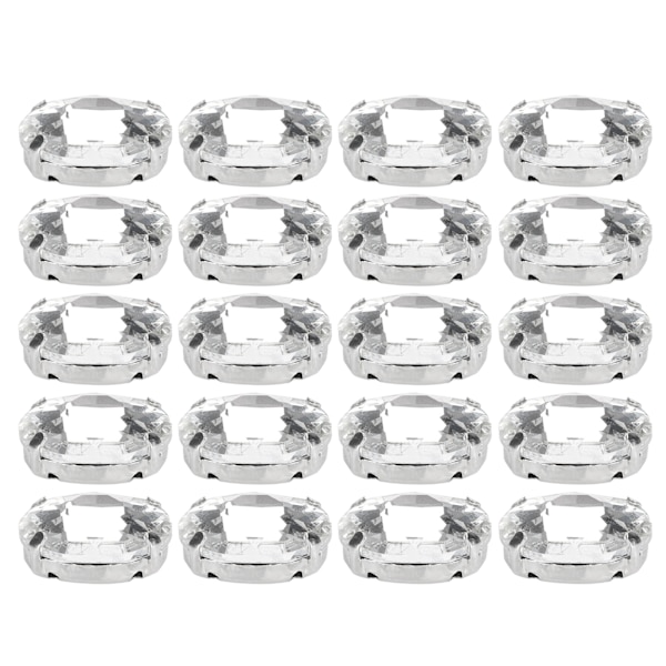 20 stk. klo-rhinsten, skinnende, gør-det-selv, håndsyning, skodekoration, tøjtilbehør (18 x 13 mm oval form)