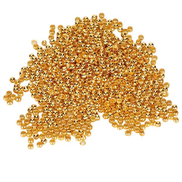 500 st Crimp Beads Runda Distanslösa Stopp Terminators Spetsar för Halsband Armband DIYGolden