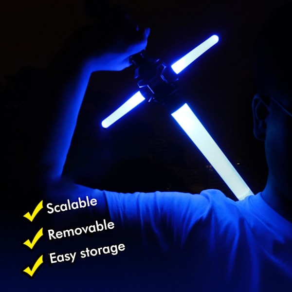 2 stk 7 farger skiftende lysende sverd utvidbart LED lyssverd lysleker for cosplay Halloween jul