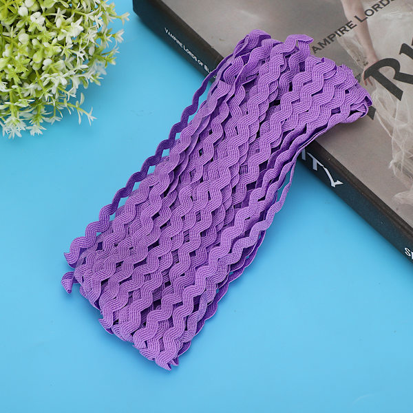 2 kpl aaltoilevyä koristeluun S-muotoinen polyesteri violetti lahjapakkaus DIY ompelutarvike 8mm