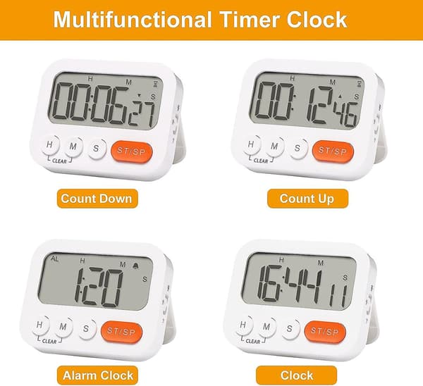 Stor Magnetisk Köktimer - Hög Alarm, Perfekt för Matlagning, Läxor, Kontor, Gym, Klassrum