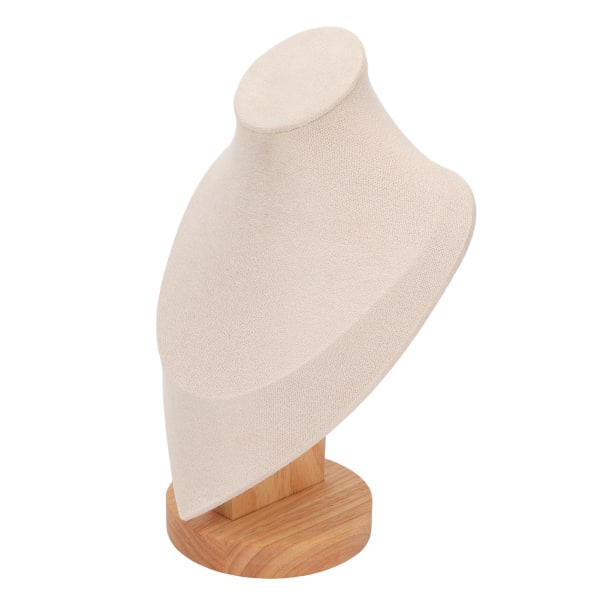 Halskæde Display Holder Multipurpose Elegant Træ Smykker Bust Stand til Hjem Smykker Butik Trade Show Beige