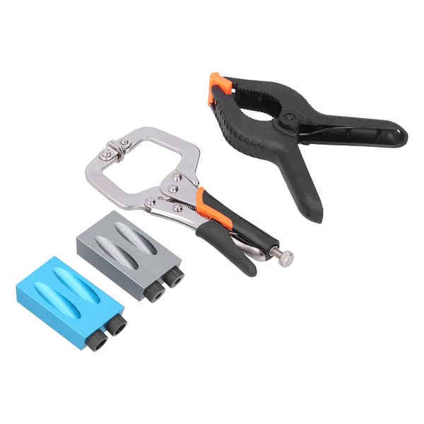 15° Skråhulslokator sæt Aluminiumlegering Træbearbejdningsboreguide Jig Kit Tømrer tilbehør
