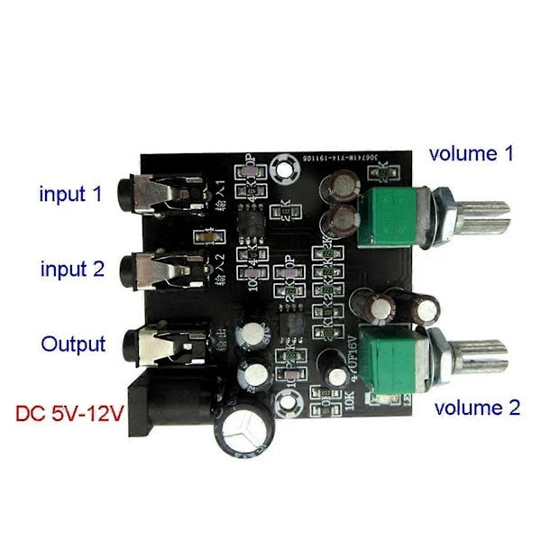 2-veis 2-kanals 2 inn 1 ut Stereo Lydsignal Mikser Miksebord