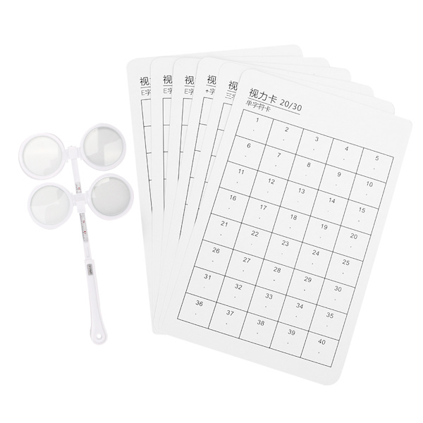 Optisk flipper Justerbar optometri Plast Flip 6st med visuellt kort Optiskt instrument±150 grader
