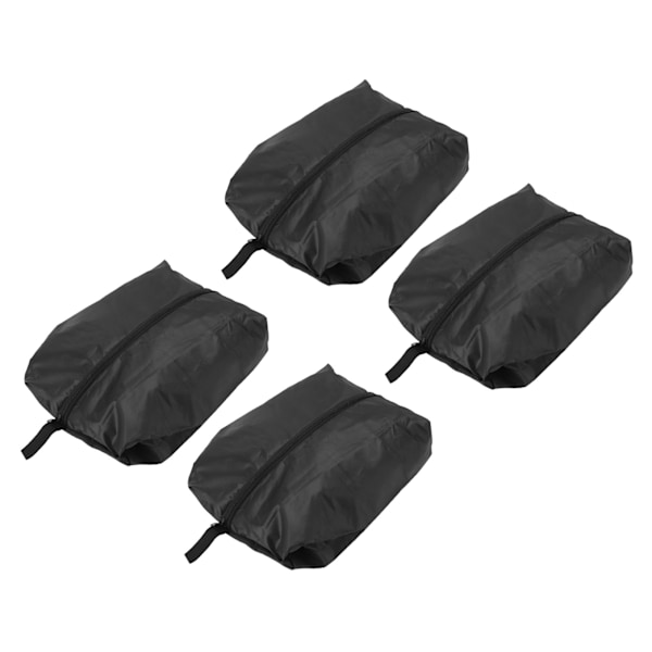 4 stk. Rejsetøjsposer Stor Kapacitet Vandtæt Sort Rejsetøj Opbevaringspose med Lynlås til Hjem Rejse Fitnesscenter 43x23CM