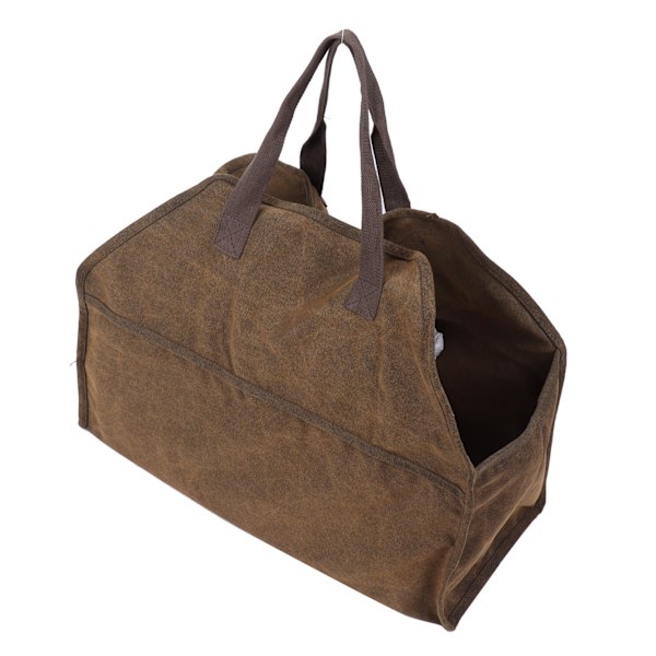Bärbar canvas vedkorg vedförvaring väska arrangör öppen spis tillbehör