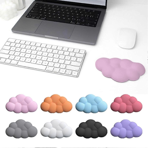 Desktop Musemåtte med Håndledsstøtte, Skyform, Skridsikker Base, Automatisk Tilbageførsel, Memory Sponge, Kontor Computer Laptop Gaming, Smertelindring, Håndledspude Rød