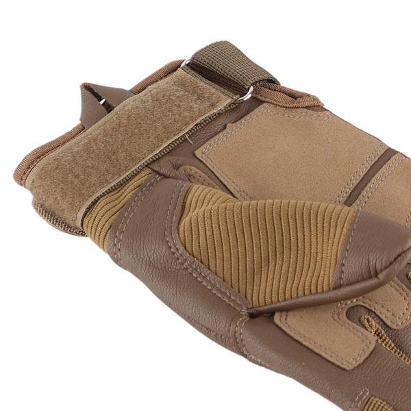 Motorcykelhandskar Hårda Knogar Andningsbara Bra Grepp Anti Slip Hel Finger Powersports Handskar för Lumbering Tung Industri Brun M