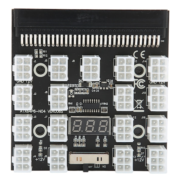 Strømbrett for strømfordeling, 17 porter, 6-pin, maksimal støtte 1200 W, datamaskintilbehør, 12 V