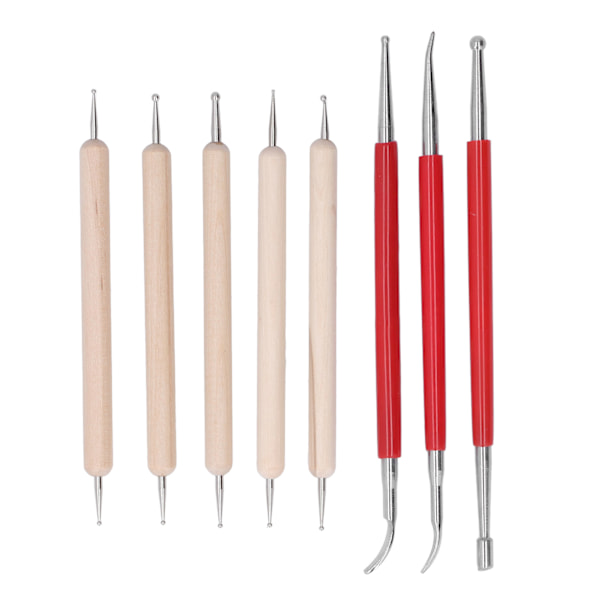 Dobbelt End Tracing Dotting Stylus Lille Bærbar Gravering Stylus Sæt til Modellering Udskæring Glatning Ler