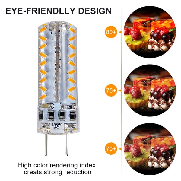 G8 LED-pærer 120V 3W Ejoyous Dæmpbare Varm Hvide Led-pærer 3000K 72 X 3014 SMD Energibesparende Bu