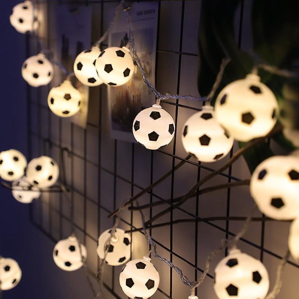 Varm hvid LED Fodbold String Lights - 20 LED'er Udendørs/Indendørs Havedekoration