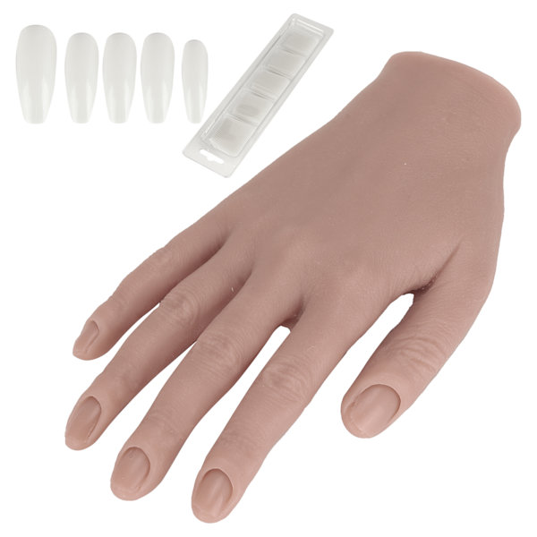 Silikon nagelträningshand flexibel led nagelkonstövningshand böjbar mannekänghänder #03