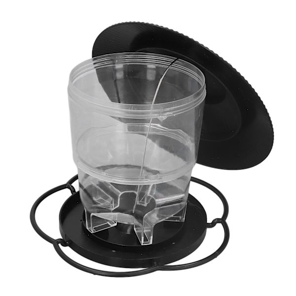 Fågelmatare 1L Slitstark ABS Lätt att fylla Transparent Behållare Bärbar Paviljong Design Hängande Fågelmatare