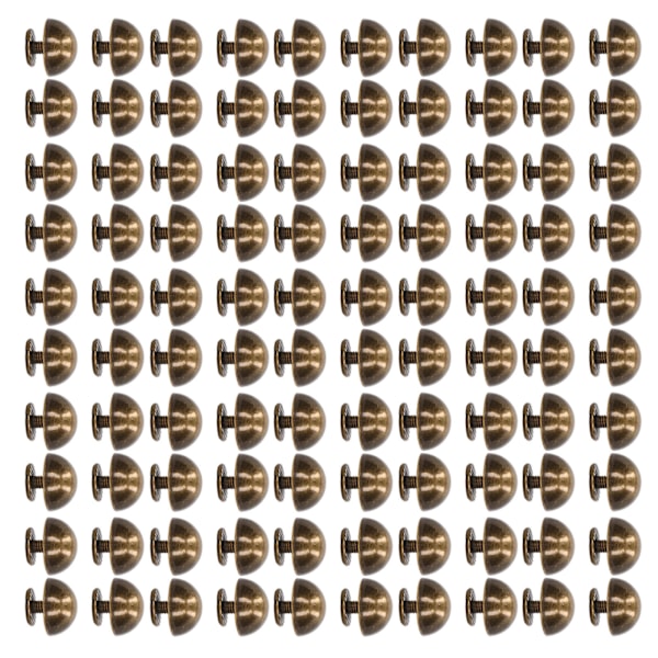 100 set svampnitar runt huvud 10 mm galvanisering halvcirkellegering Runt huvudnitar för punkkläder skor brons