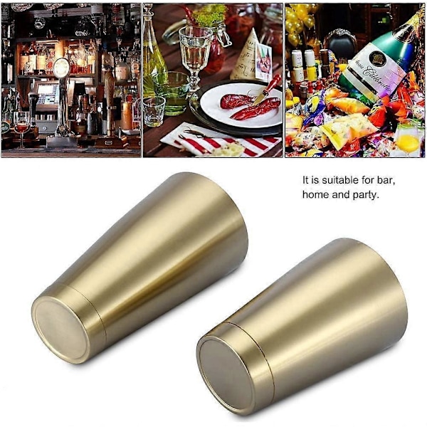 Rustfrit stål, robust og holdbar cocktail shaker kop bar hjem køkkenredskab (Titanium Golden)