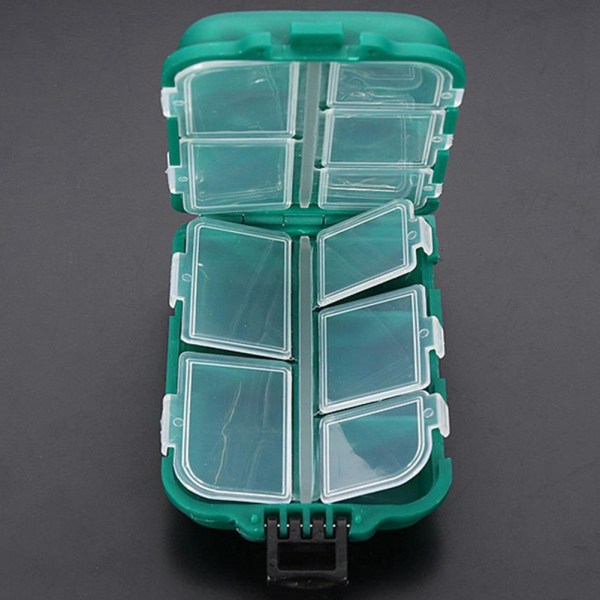 10 grids / Box Vanntett Hardt fiskeutstyr Box Case Kroker lokker agn Oppbevaringsboks