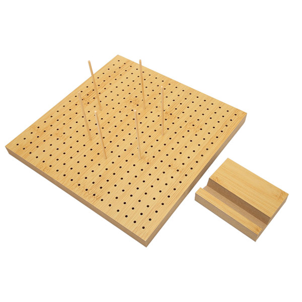 Virkad blockbräda med 6 stift 3 mm håldiameter Tetragonum Virkad blockering i trä för nybörjare mammor L