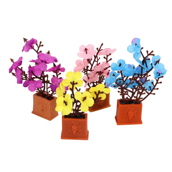 4 st Dockhusväxter 1 12 Skala Miniatyr Bonsai Mini Krukväxt Blomma Modell Liten Prydnad