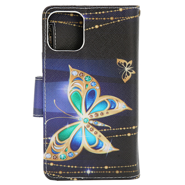 Mobiltelefonskyddsfodral Telefonmålad dragkedjeväska med handledsrem för IPHONE 12 PROBig Butterfly