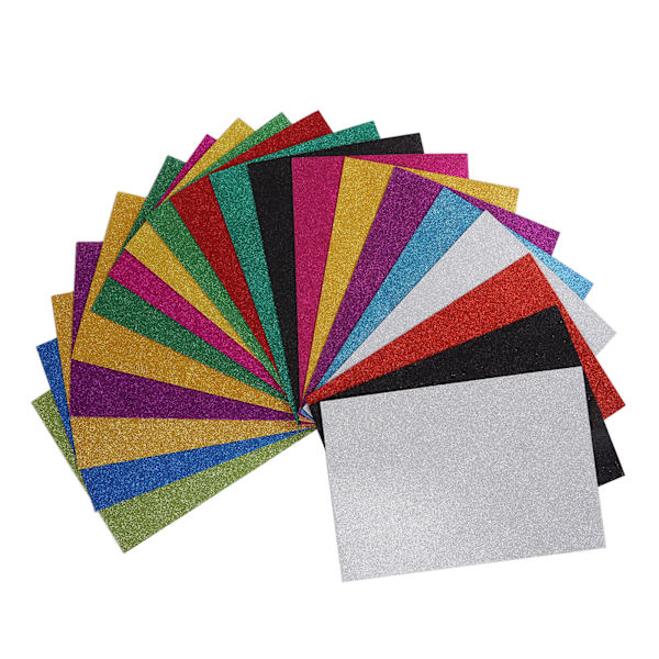 20 ark glitter skumark för barn 2 mm klippbar handgjord DIY signal ensidig självhäftande skumark för klippböcker