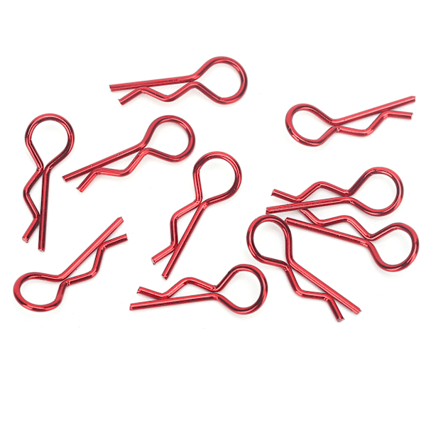 10 stk RC-bilkarosseriklips R-formet metallkarosseriklipser for 1/5 1/6 1/8 1/10 RC-bil (Rouge ) Rouge