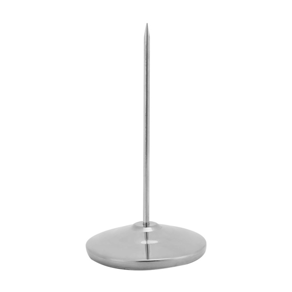 Rustfritt stål Rett papir Memo Kvitteringsholder Spike Stick for Office Restaurant Sølv