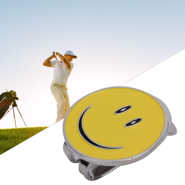 Magnetisk golfkasket hat visir klips boldmarkør tilbehør (gul smiley)