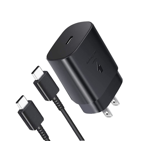 25W Laddare USB Typ C Power Väggladdare Block Laddningskabel för Samsung S21S20