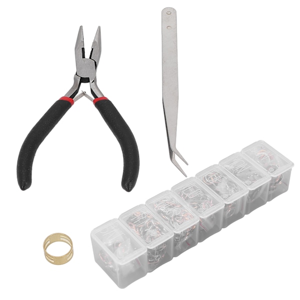 Gör-det-själv smycken hitta kit Enkel ring öppning och stängning ring set Smyckesmaterial Paket blandad färg