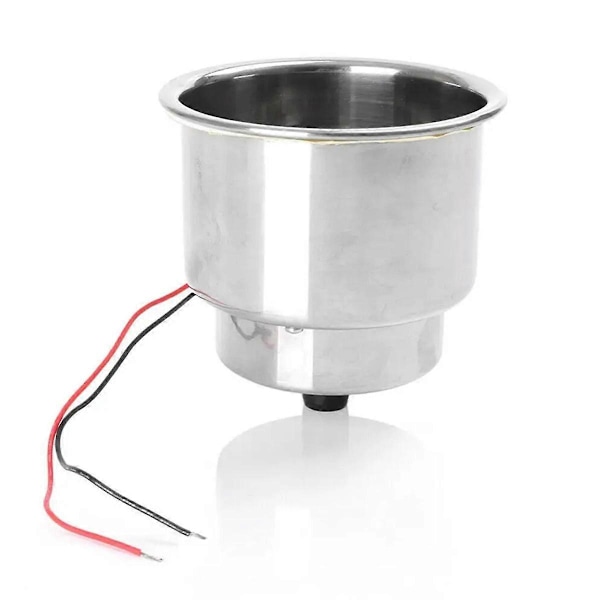 Rustfritt stål LED Koppholder Drikkeholder Innlegg med Drenering