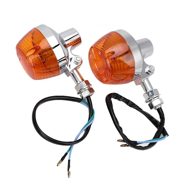 2 STK Motorsykkel Blinklys Indikator Blinklys Markør Gul Lampe Baklys