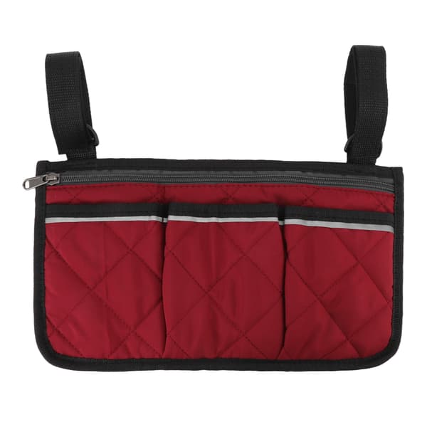 Rullestolveske Vanntett Polyester Multi Lomme Design Rullestol Sidelomme for Utendørs Mobil Stol Rød