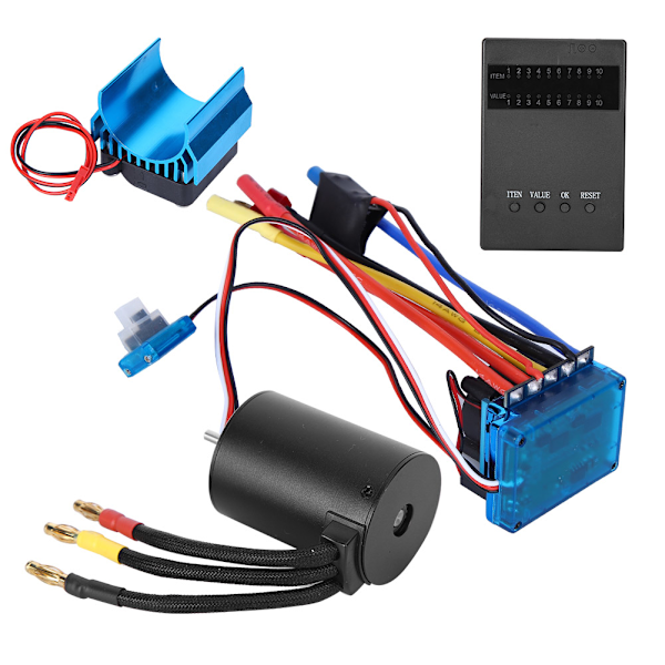 3650 Moottori 3100Kv Harjaton ESC Lämpöallas Ohjelmakorttisarja 1/10 RC-autolle (60A )