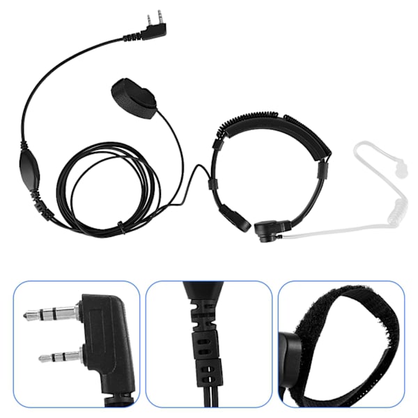 Walkie Talkie Halsvibrationsmikrofon Brusreducerande Headset Hörlur Hörlur