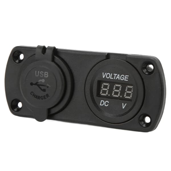 Hurtig Biloplader Spændingsmåler Dobbelt USB 12‑24V Vandtæt 2.1A Output Universal til Motorcykler Både