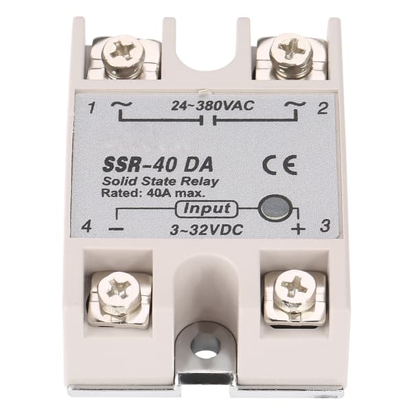 Enfas DC-AC Solid State Relä SSR 40DA 40A Ingång 3-32V DC Utgång 24-380V AC