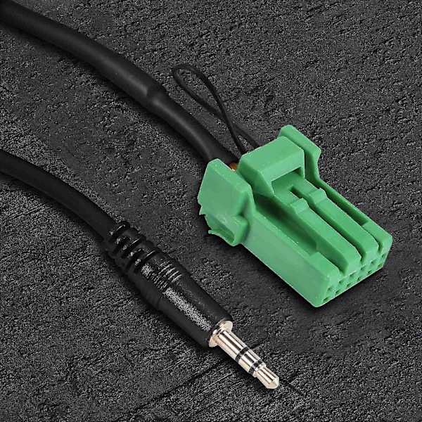 6-pin grønn kontakt stereo 3,5 mm jack audio Aux-in MP3-kabel ledning kompatibel med Honda Jazz Fit 2002-2006