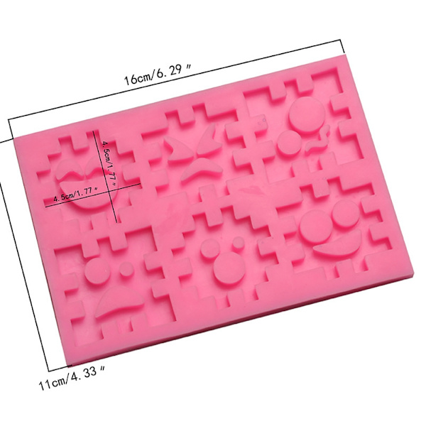 Smile Face Jigsaw Fondant Kage Dekoration Skimmel Silikone DIY Bageværktøj