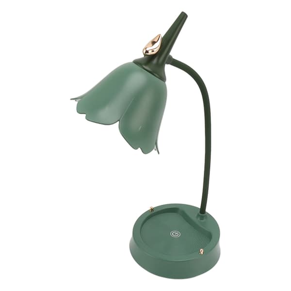 3W LED Berørings-bordlampe 3 Gir Dimbar Sammenleggbar Kronbladformet Skrivebordslampe USB 5V Grønn