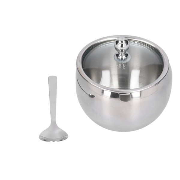 Kryddburk i rostfritt stål Kryddor Behållare Salt Peppar Socker Organizer med cover