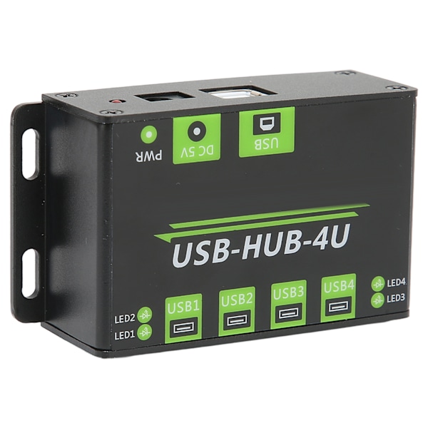 Industriell expansionshubbadapter 4-portars USB2.0 Multipel skyddskretsar Multigränssnittshubb 100V‑240VUS-kontakt