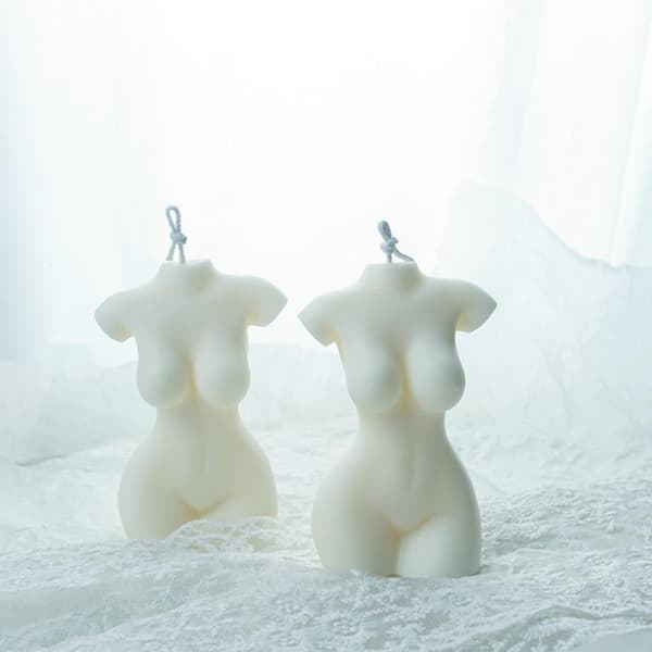Kvindelys Kvindelig Torso Vegansk Sojavoks Duftlys Afslapning Kvindelys Krop