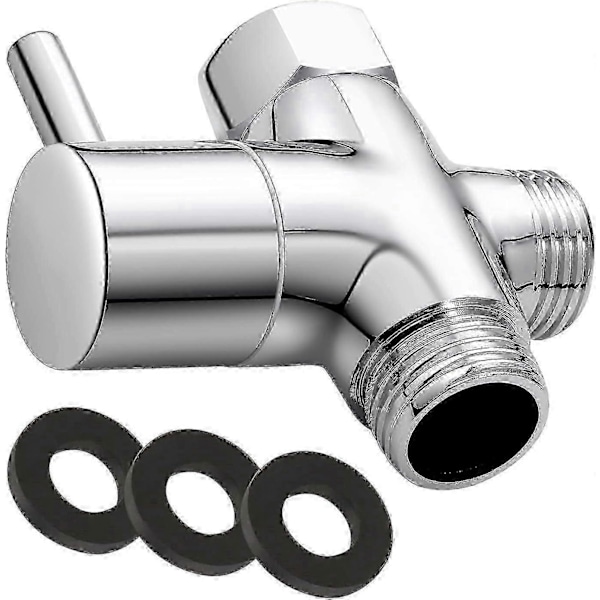 G1/2\" Dusjhode Omleder Ventil, Solid Messing Dusjarm Omleder Ventil for Håndholdt Dusjhode og Fast Sprayhode, G1/2 20mm Diameter 3-Veis Bad